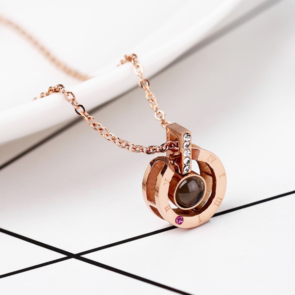 I Love You Gift Circle Stone Necklace - Picture 11 of 12